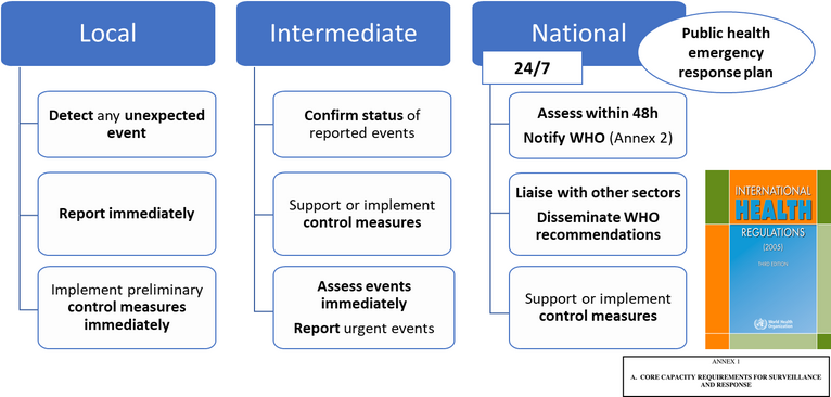 Core capacities for surveillance and response required by the International Health Regulations (2005)